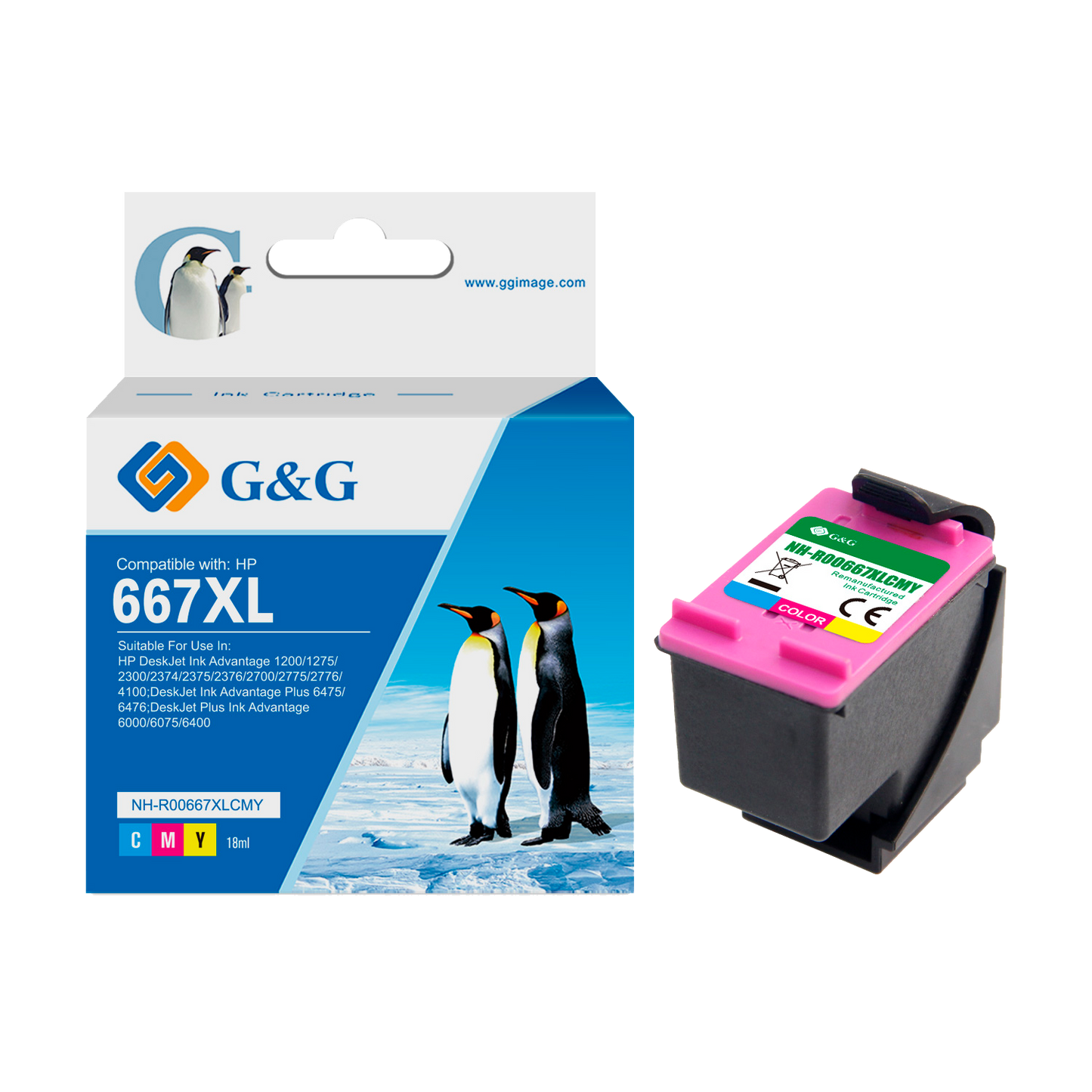 HP 667 XL Color Tinta Alternativa